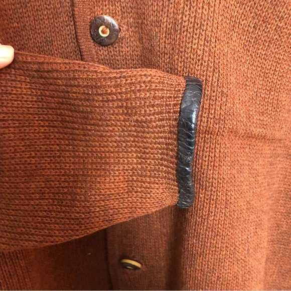 Vintage Austrian Wool Knit Cardigan Sweater Jacket Large - Picture 6 of 7